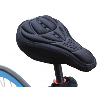3D Bicycle Seat Cover Embossed High-elastic Cushion Black