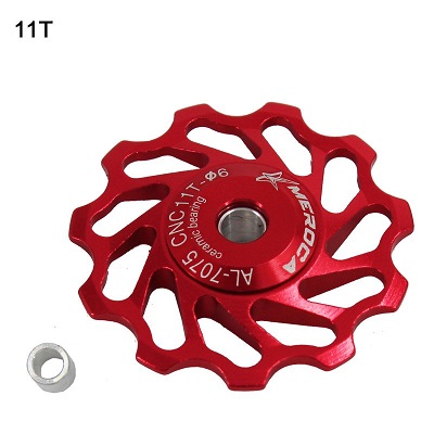 Ceramic Bearing Rear Guide Wheel 11T Red