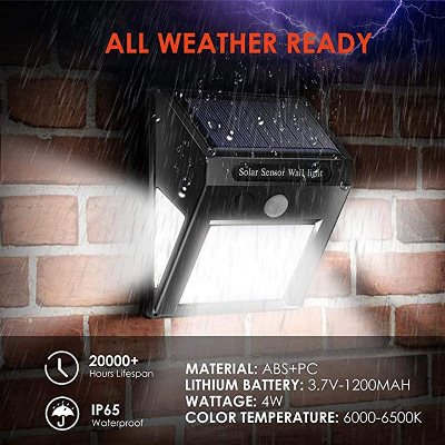 3Side Solar Lamp Motion Sensor Wall Light IP65 Outdoor Lighting