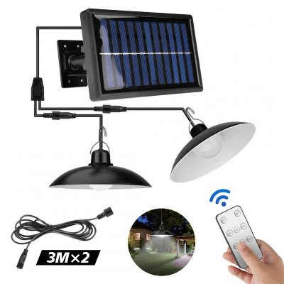 Double Head Solar Chandelier Lamp With Remote-control