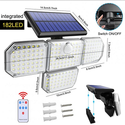 182 Luci Solari Led da Esterno Con Testa Orientabile